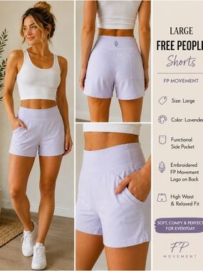 Free People Lavender High-Waist Athletic Shorts
